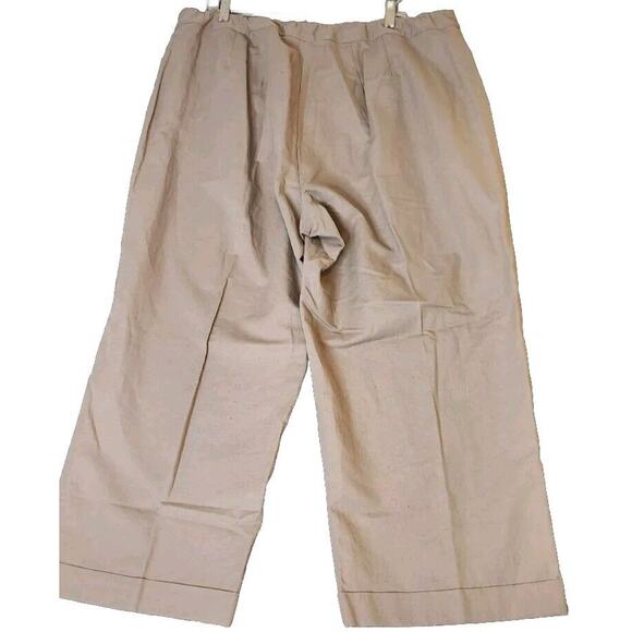 Eileen Fisher Cropped Wide Leg Cuffed Linen Blend Pants Sz 2X Stone Color NWT - Picture 2 of 10
